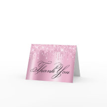 Faux Sparkly Light Pink Glitter Drips Ombre