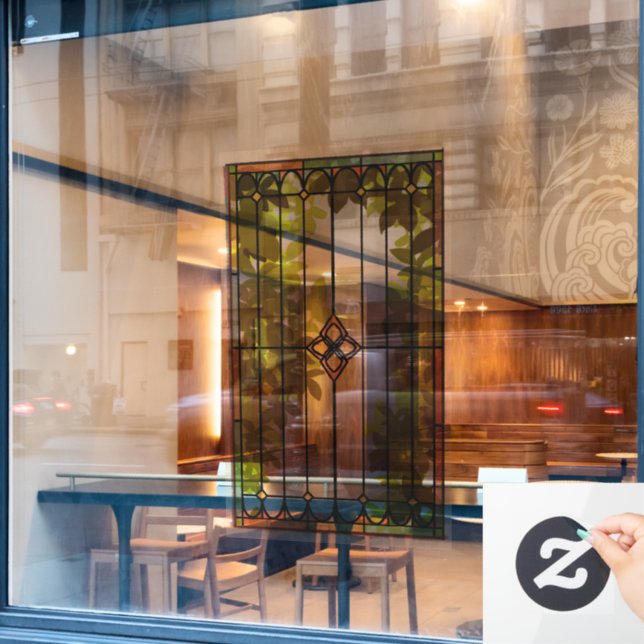 Faux Staine Glass Window Cling (Cafe Window)