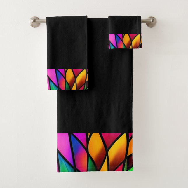 Faux Stained Glass  Bath Towel Set (Insitu)