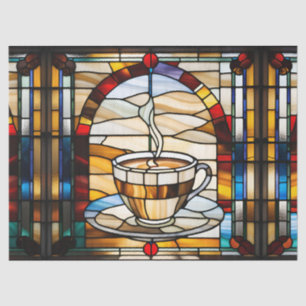  Faux Stained Glass Coffee Cup and Saucer for Deco Tissue Paper