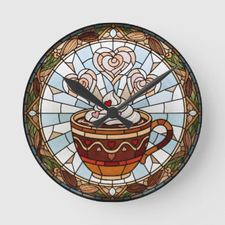 Faux Stained Glass Coffee Wall Clock