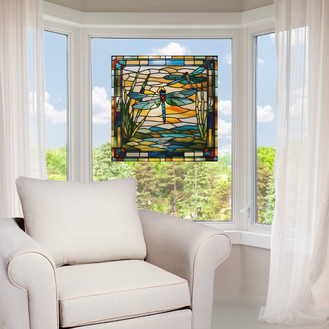 Faux Stained Glass Dragonfly Window Cling (Creator Uploaded)