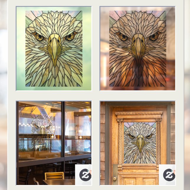 Faux Stained Glass Eagle Art Window Cling (Creator Uploaded)