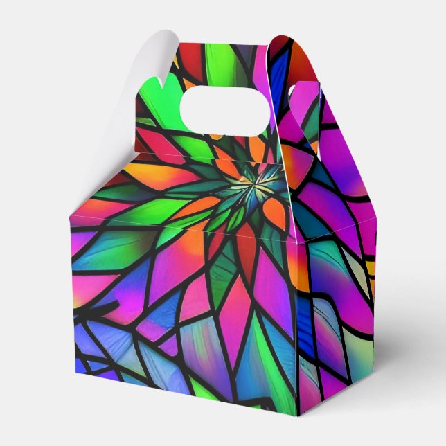 Faux Stained Glass Gable Favor Box (Back Side)