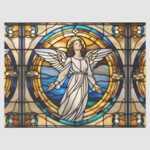 Faux Stained Glass Heavenly Angel for Decoupage Cr Tissue Paper