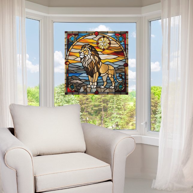 Faux Stained Glass Lion  Window Cling (Creator Uploaded)