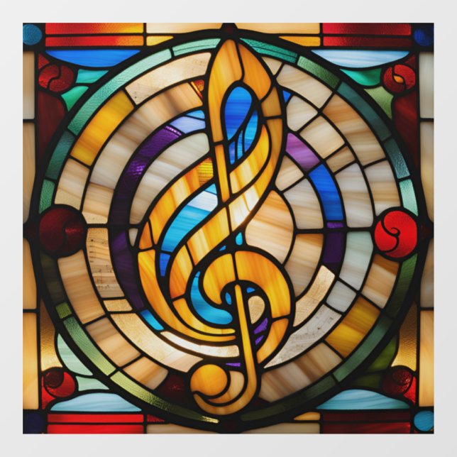 Faux Stained Glass Look Puppy Window Cling (Sheet)