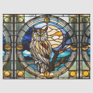 Faux Stained Glass Owl for Decoupage Craft Tissue Paper