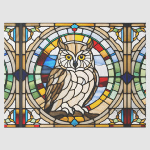 Faux Stained Glass Owl for Decoupage Craft Tissue Paper