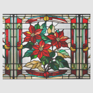 Faux Stained Glass Poinsettia for Decoupage Craft Tissue Paper