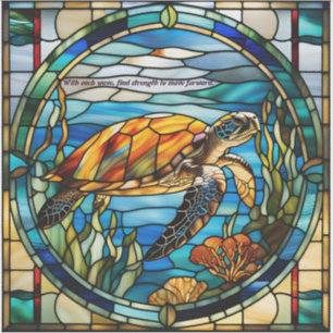 Faux Stained Glass Sea Turtle