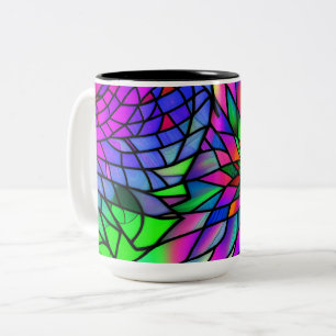 Faux Stained Glass Two-Tone Coffee Mug