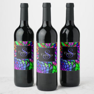 Faux Stained Glass Wine Label