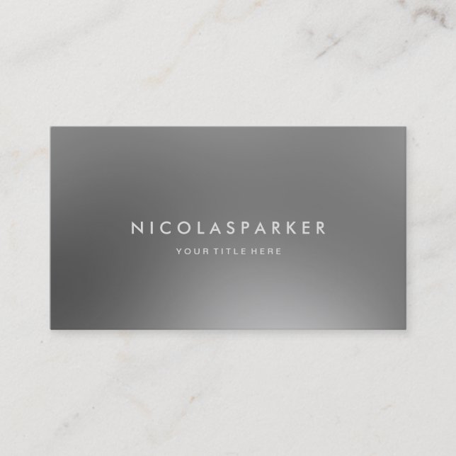Faux Stainless Steel Inox Metal Look Business Card (Front)