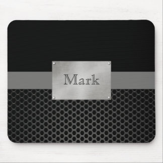 Faux Steel Nameplate Personalized Mouse Pad