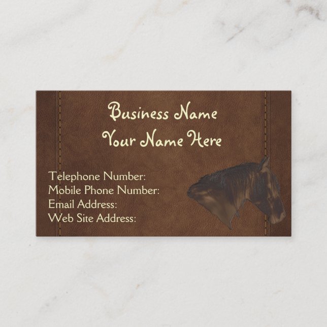 Faux Stitched Leather Wrangler style XI Business Card (Front)