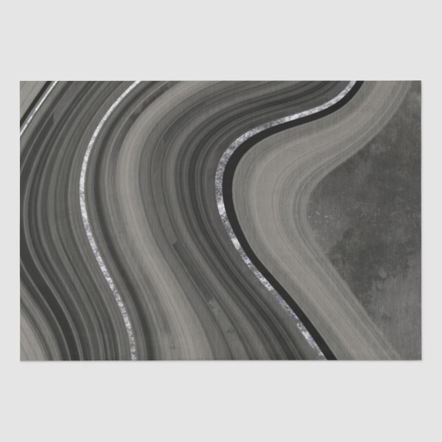 Faux Stone Abstract Grey Earth Tones Tissue Paper (Front)