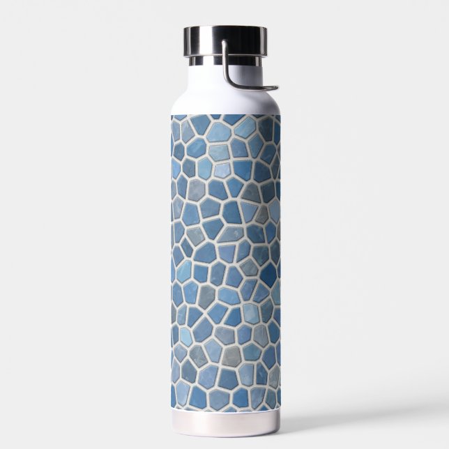 Faux Stone Mosaic in Blue Water Bottle (Left)