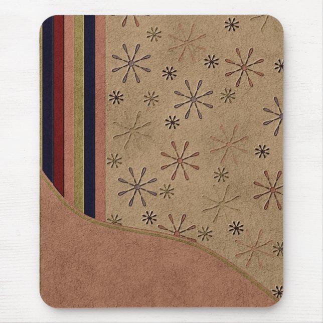 Faux Suede Flower Design Mousepad (Front)