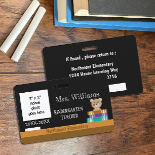 Faux Tableau Noir Badge ID pour Enseignant de la P