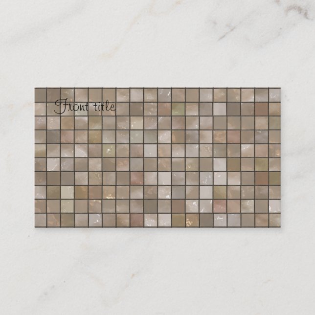 Faux Tan Floor Tile Image Business Card (Front)