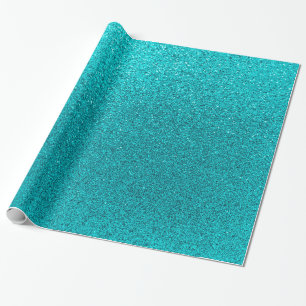 Faux Teal Blue Glitter Background Sparkle Texture Wrapping Paper