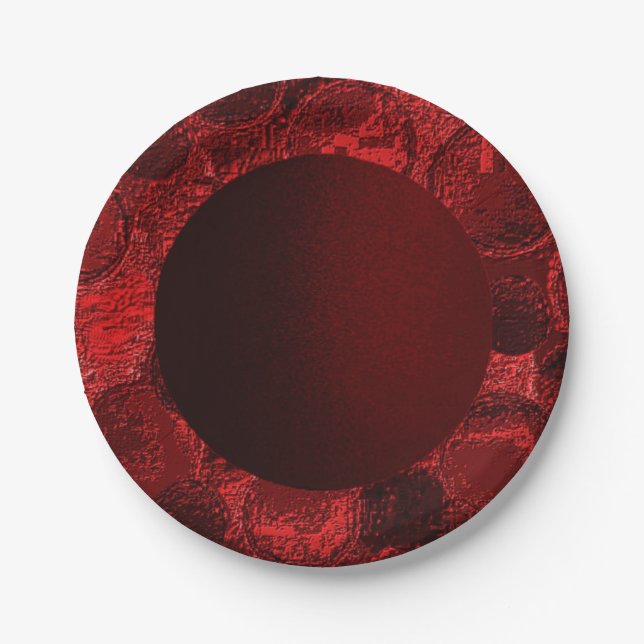 Faux Textured Circle Paper Plate-Deign 2 Plate (Front)