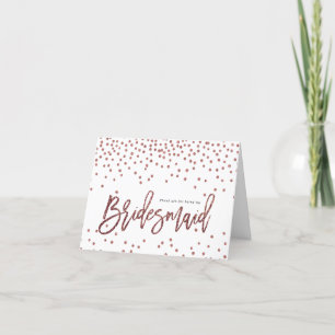 faux thank you for being my bridesmaid card