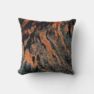 Faux Tiger Stripes-Black Throw Pillow