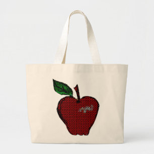 Faux Tile Apple Design Grocery Tote