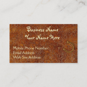 Faux Tooled Cuir style occidental 3 Cartes de visi