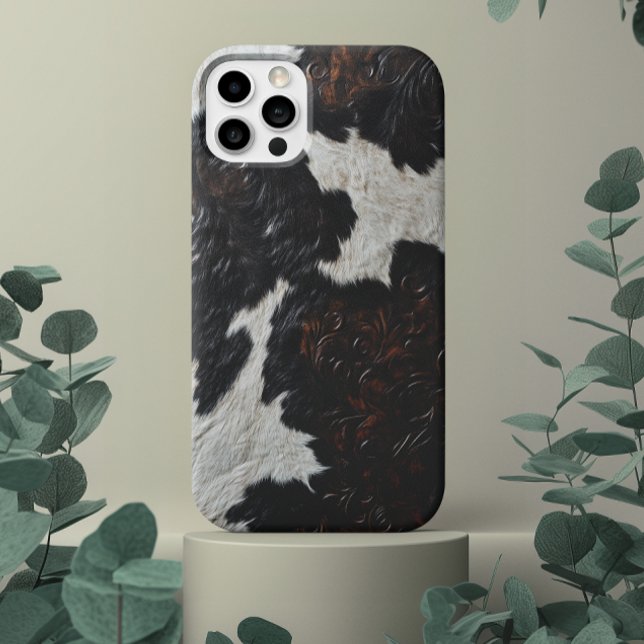 Faux Tooled Leather Cow Spotted Hide fur Case-Mate iPhone Case (Creator Uploaded)