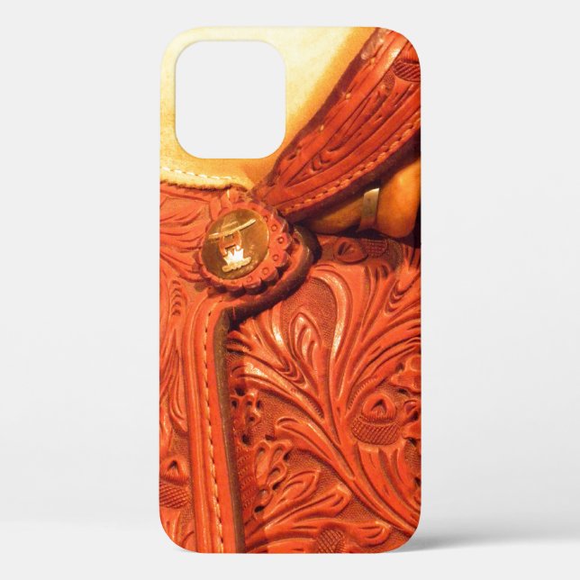 Faux Tooled Leather Horse Saddle Case-Mate iPhone Case (Back)