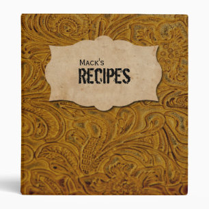 Faux Tooled Leather Personalized Recipe Binder