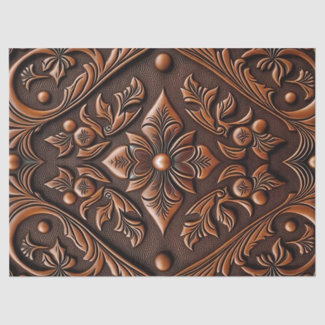 Faux Tooled Leather Tissue Paper (Front)