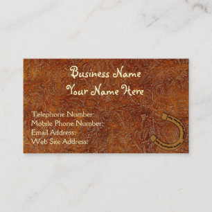 Faux Tooled Leather Western style 3 Business Cards