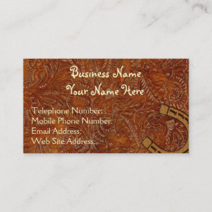 Faux Tooled Leather Western style 3 Cartes de prof