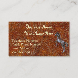 Faux Tooled Leather Western style 3 Profile Cards
