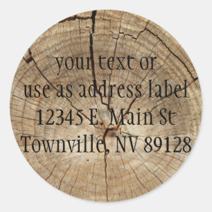 Faux Tree Rings Background Classic Round Sticker