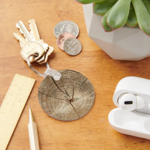 Faux Tree Rings Background Keychain