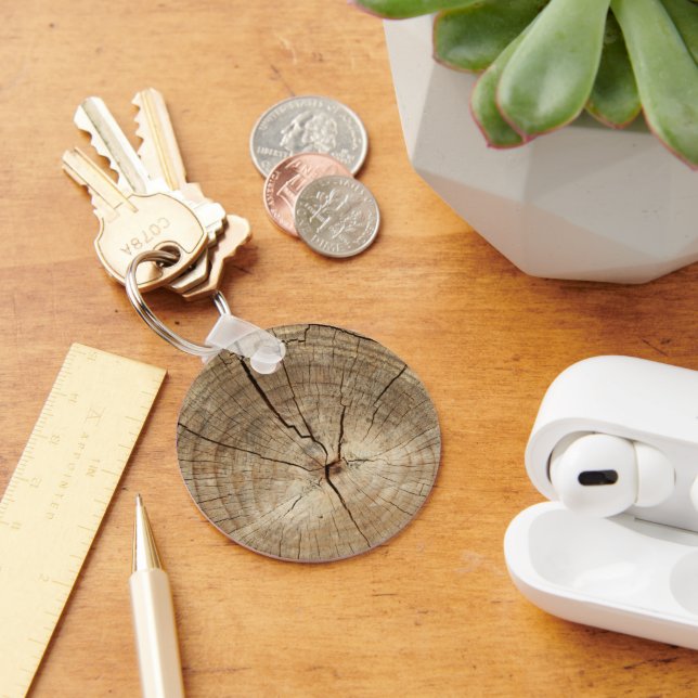 Faux Tree Rings Background Keychain (Desk)