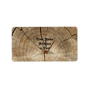 Faux Tree Rings Background Label