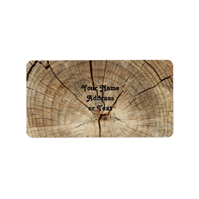 Faux Tree Rings Background Label (Front)