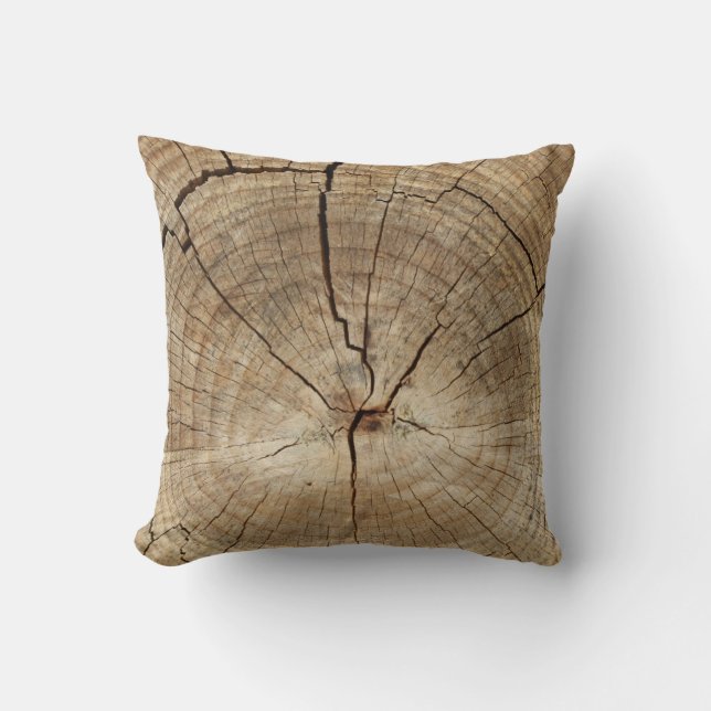 Faux Tree Rings Background Throw Pillow (Front)