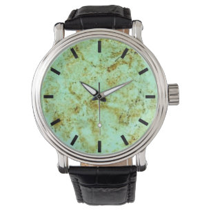 Faux Turquoise montre faciale en pierre