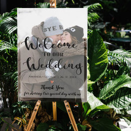 Faux Vellum Effect Custom Photo Wedding Welcome