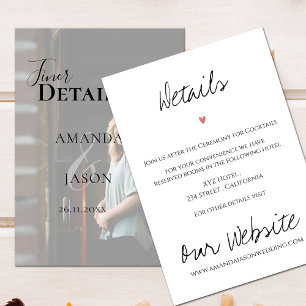 Faux Vellum Effect Photo Modern Wedding Details Enclosure Card