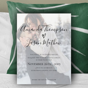 Faux Vellum Effect Photo Wedding Invitation