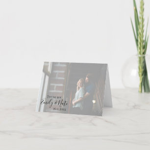 Faux Vellum Effet Mariage photo Carte de remerciem