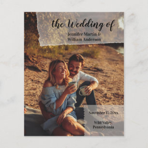 Faux Vellum Photo Overlay Programme de mariage per